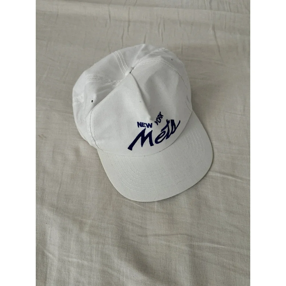 Vintage Sports Specialties New York Mets Snapback Hat White Script Logo MLB Cap